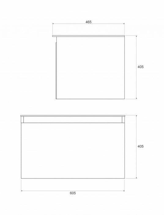 Ormarić LINEART TISA  black sa crnom nadgradnom pločom bez lavaboa