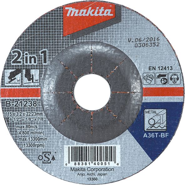 2 u 1 brusni disk za metal Makita B-21222 Brusni disk za metal MAKITA B-21222 Madras doo Beograd