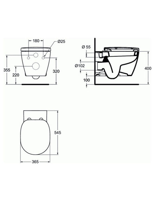 WC Šolja konzolna IDEAL STANDARD CONNECT sa SC slim daskom E272701