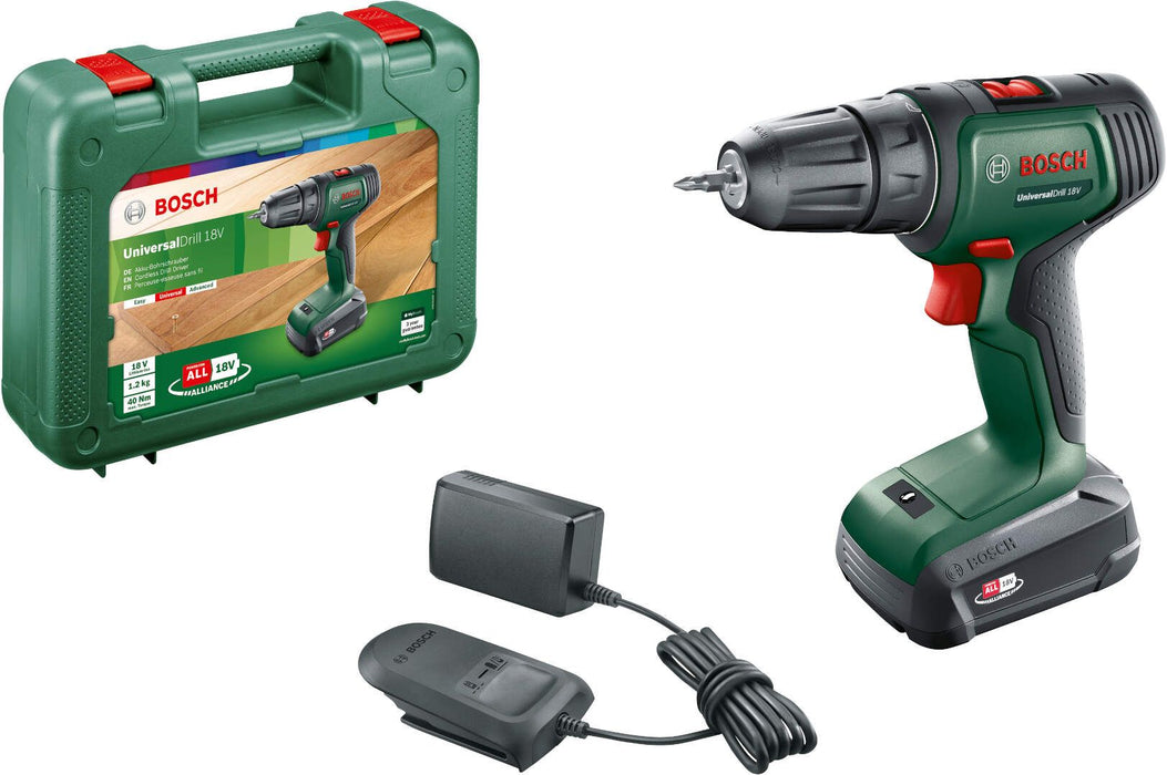 Akumulatorska bušilica - odvrtač Bosch UniversalDrill 18V; 1x1,5Ah (06039D4001) Aku bušilica - odvrtač BOSCH BOSCH-06039D4001 Madras doo Beograd