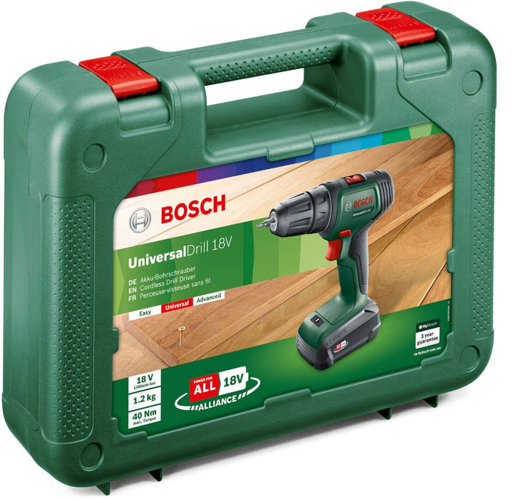 Akumulatorska bušilica - odvrtač Bosch UniversalDrill 18V; 1x1,5Ah (06039D4001) Aku bušilica - odvrtač BOSCH BOSCH-06039D4001 Madras doo Beograd