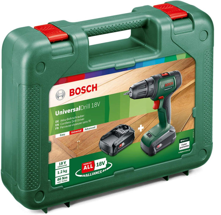 Akumulatorska bušilica - odvrtač Bosch UniversalDrill 18V; 2x1,5Ah (06039D4002) Aku bušilica - odvrtač BOSCH BOSCH-06039D4002 Madras doo Beograd