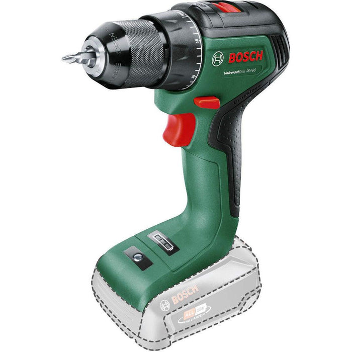 Akumulatorska bušilica - odvrtač Bosch UniversalDrill 18V-60 Solo; bez baterije i punjača (06039D7000) Aku bušilica - odvrtač BOSCH BOSCH-06039D7000 Madras doo Beograd