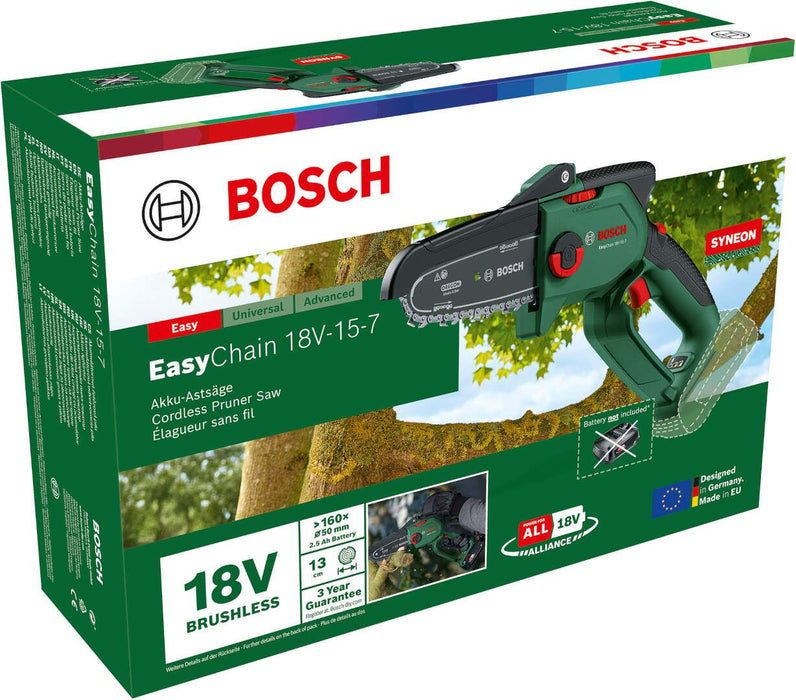 Akumulatorska testera EasyChain 18V-15-7 Bosch 1x2.5Ah i punjač (06008B8900) Aku lančana testera BOSCH 06008B8900 Madras doo Beograd