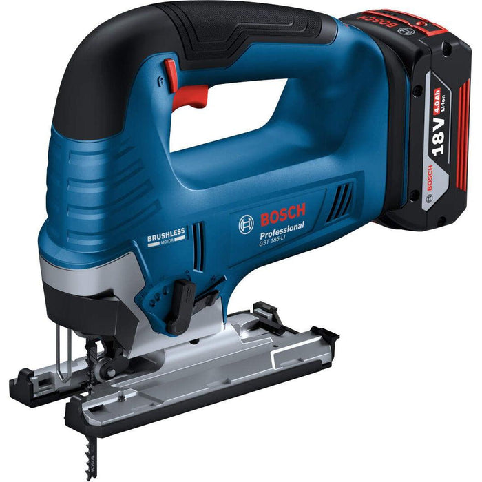 Akumulatorska ubodna testera Bosch GST 185-LI (B); 2x4,0 Ah u koferu (06015B3024) Aku ubodna testera BOSCH Madras doo Beograd