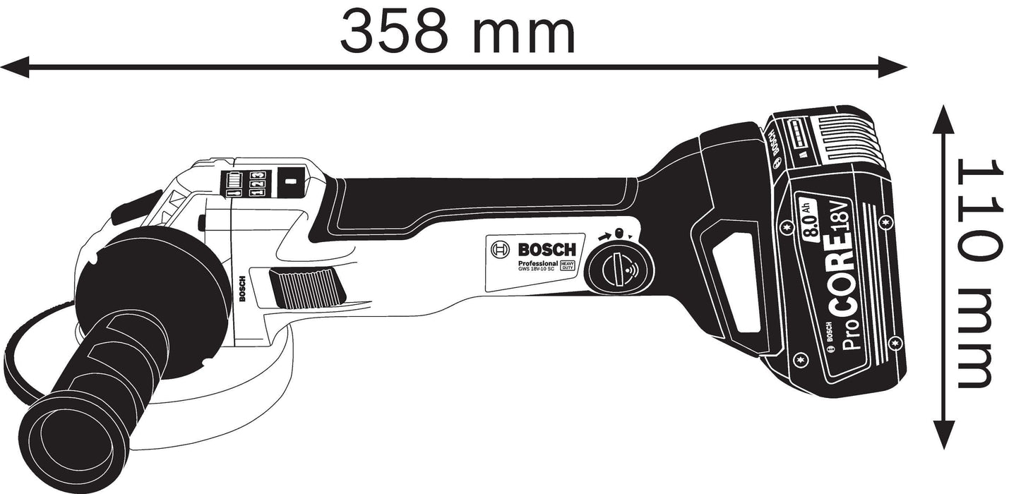 Akumulatorska ugaona brusilica Bosch GWS 18V-10 SC; 2x5,0Ah; L-Boxx; 150mm (06019G340D) Aku ugaona brusilica BOSCH BOSCH-06019G340D Madras doo Beograd