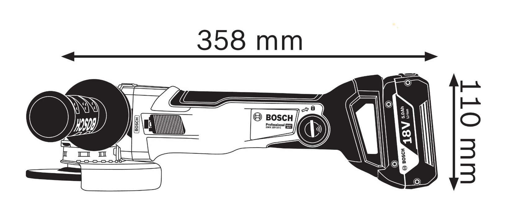 Akumulatorska ugaona brusilica Bosch GWX 18V-10 C Solo; 125mm; X-LOCK; bez baterije i punjača; L-Boxx (06017B0200) Aku ugaona brusilica BOSCH BOSCH-06017B0200 Madras doo Beograd