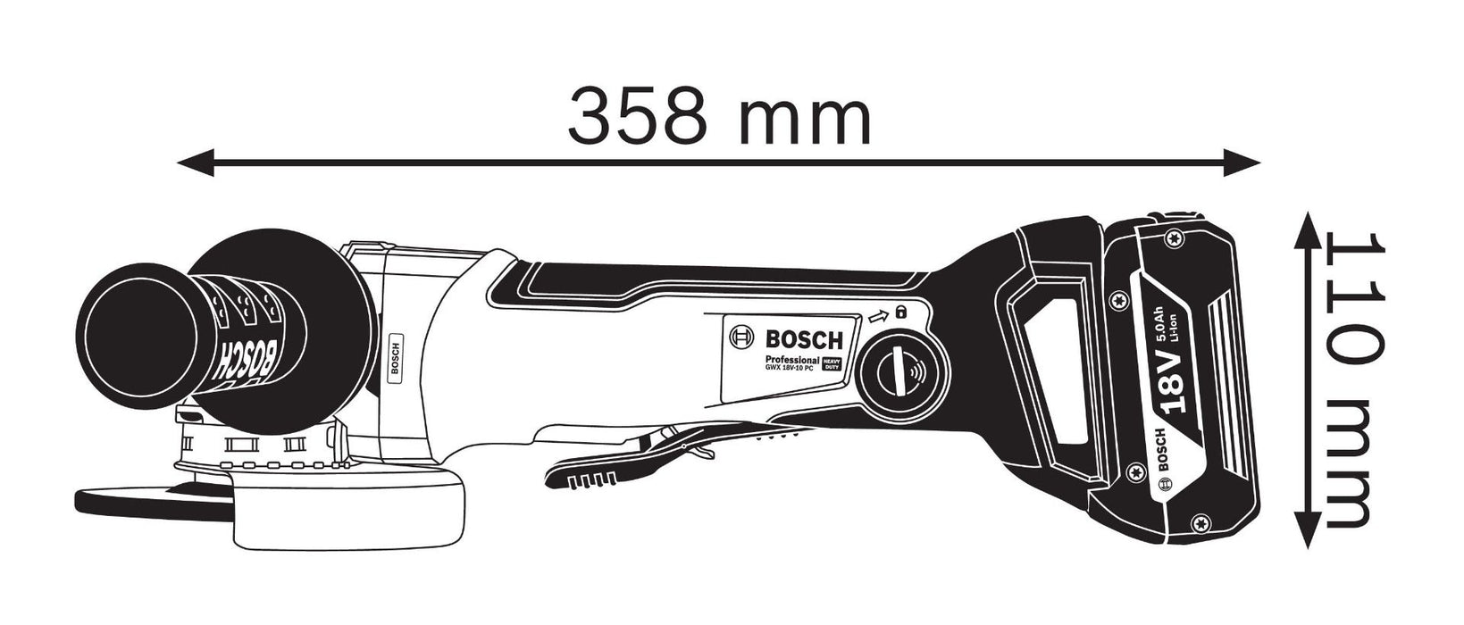 Akumulatorska ugaona brusilica Bosch GWX 18V-10 PC Solo 125mm X-LOCK bez baterije i punjača PROtection L-Boxx (06017B0700) Aku ugaona brusilica BOSCH BOSCH-06017B0700 Madras doo Beograd