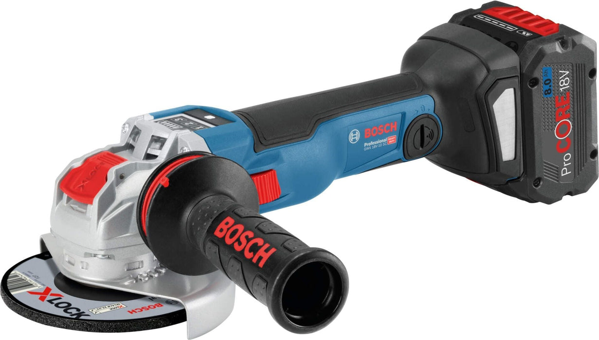 Akumulatorska ugaona brusilica Bosch GWX 18V-10 SC; 2 x ProCORE 18V 8,0Ah; 125mm; X-LOCK; L-Boxx (06017B0401) Aku ugaona brusilica BOSCH BOSCH-06017B0401 Madras doo Beograd