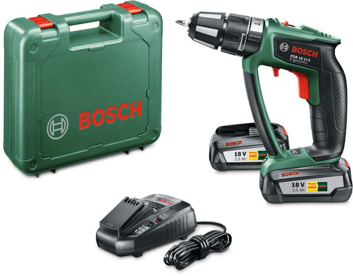 Akumulatorska vibraciona bušilica - odvrtač Bosch PSB 18 LI-2; 2x2,5Ah (06039B0301) Aku vibraciona bušilica - odvrtač BOSCH BOSCH-06039B0301 Madras doo Beograd