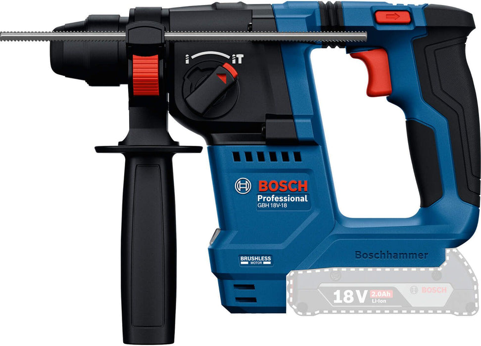 Akumulatorski elektro-pneumatski čekić - bušilica Bosch GBH 18V-18 2x2.0Ah + punjač + kofer (0611927001) Aku SDS Plus bušilica BOSCH Madras doo Beograd