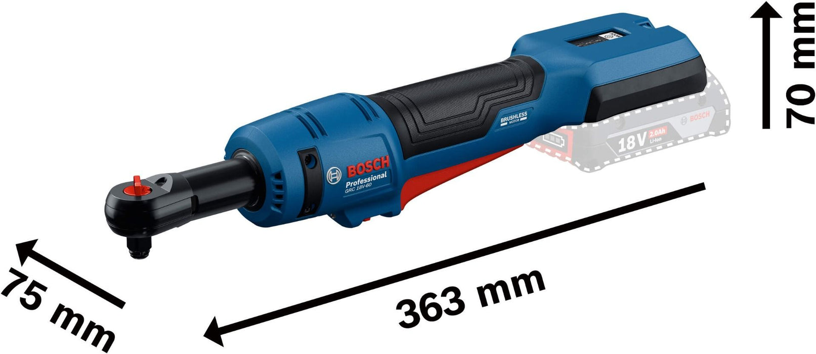 Akumulatorski ključ sa čegrtaljkom Bosch GRC 18V-60 Solo bez baterije i punjača (06019N8000) Aku ključ BOSCH Madras doo Beograd