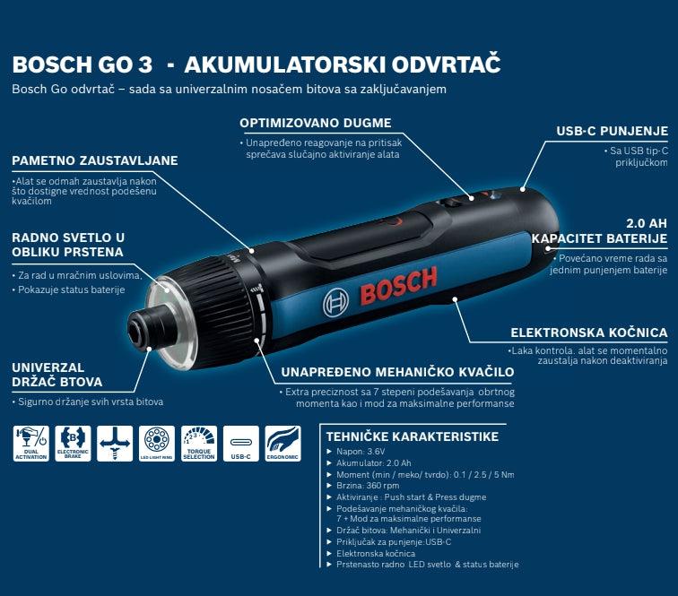 Akumulatorski odvrtač Bosch Go 3 (06019H2201) Aku odvrtač BOSCH 06019H2201 Madras doo Beograd