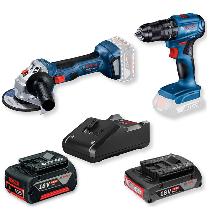 Akumulatorski set Bosch GSB 185-Li + Bosch GWS 180-Li, 1x4.0Ah 18V + 1x2.0Ah (06019H9026) Aku set alata BOSCH Madras doo Beograd