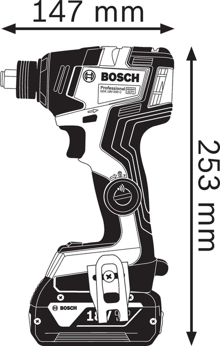 Akumulatorski udarni odvrtač Bosch GDX 18V-200 C; 18V 4,0 Ah ProCORE + GAL 18V-40 (0615990M46) Aku udarni odvrtač BOSCH BOSCH-0615990M46 Madras doo Beograd