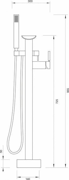 Baterija CONCEPT za samostojeću kadu bela C-01-003 (C-01-003) Baterije za samostojeće kade Concept C-01-003 Madras doo Beograd