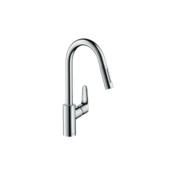 BATERIJA FOCUS ZA SUDOPERU SA TUŠEM HANSGROHE Baterije za sudoperu Hansgrohe Madras doo Beograd