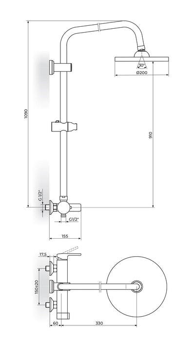 BATERIJA USPONSKA ZA TUŠ KABINU ROSAN JB37251 Baterije sa usponskim tušem Rosan Madras doo Beograd