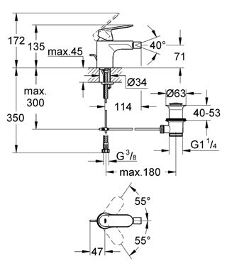 BATERIJA ZA BIDE EUROSMART – GROHE 32839000 Baterije za bide Grohe 0111219000 Madras doo Beograd