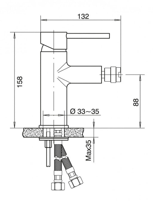 Baterija za bide MINOTTI TUBO (6116) Baterije za bide Minotti 6116 Madras doo Beograd