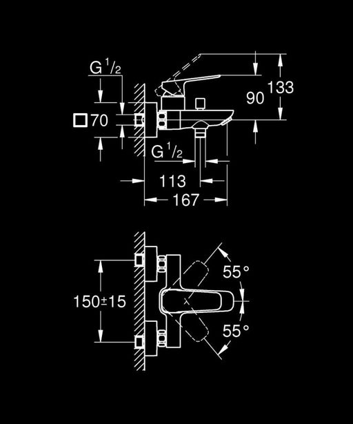 Baterija za kadu GROHE CUBEO 1018130000 Baterije za kadu Grohe Madras doo Beograd