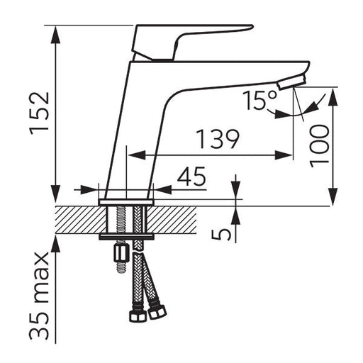 Baterija za lavabo crna Vitto Verdeline BVI2VL-BL Ferro Baterije za lavabo Ferro BVI2VL-BL Madras doo Beograd