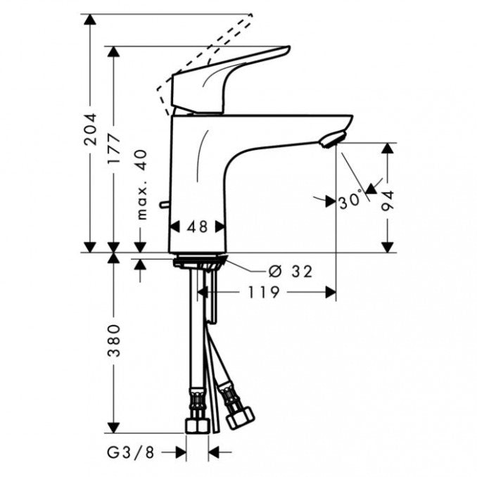 Baterija za lavabo HANSGROHE FOCUS 100 (31607000) Baterije za lavabo Hansgrohe Madras doo Beograd