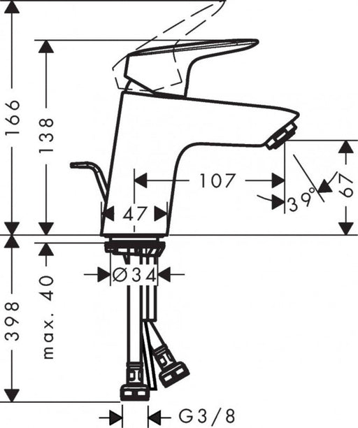 Baterija za lavabo HANSGROHE LOGIS 70 (HG71070000) Baterije za lavabo Hansgrohe HG71070000 Madras doo Beograd