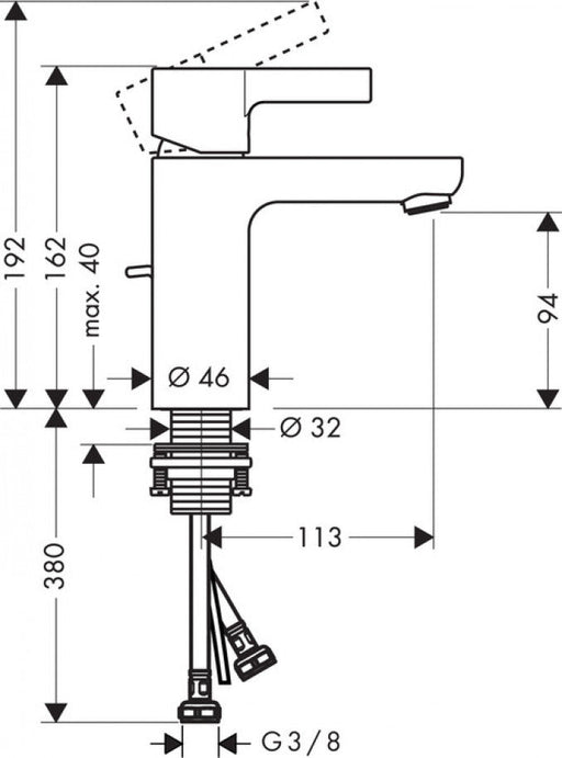 Baterija za lavabo HANSGROHE METRIS S (HG31060000) Baterije za lavabo Hansgrohe HG31060000 Madras doo Beograd