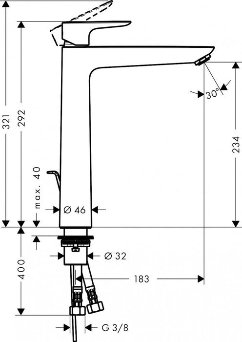 Baterija za lavabo HANSGROHE TALIS E 240 (HG71716000) Baterije za lavabo Hansgrohe HG71716000 Madras doo Beograd