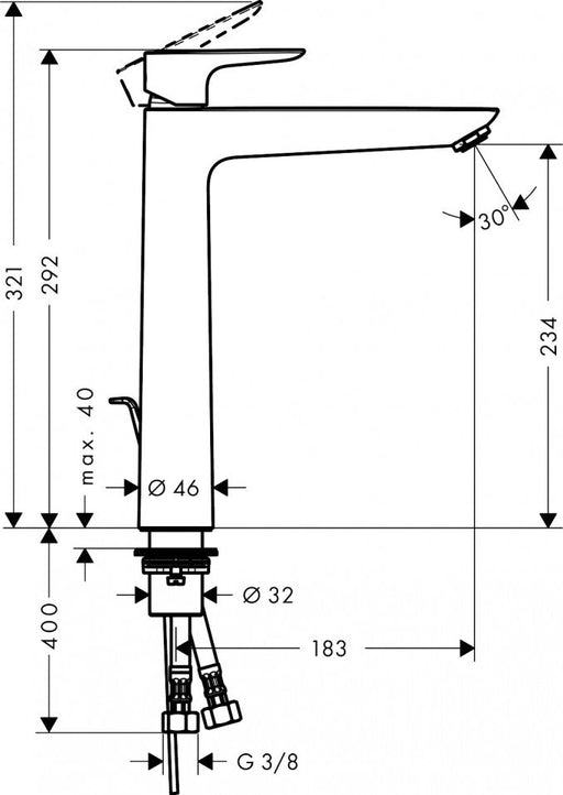 Baterija za lavabo HANSGROHE TALIS E 240 (HG71716000) Baterije za lavabo Hansgrohe HG71716000 Madras doo Beograd