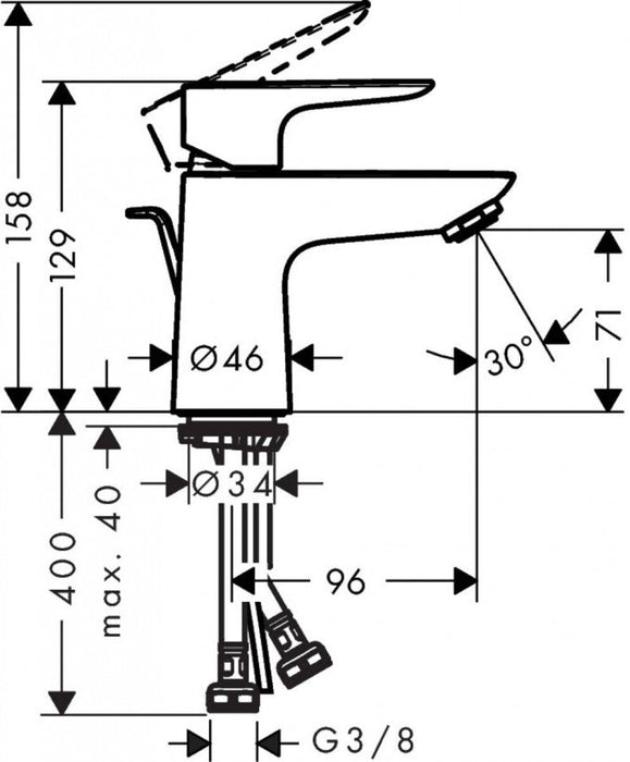 Baterija za lavabo HANSGROHE TALIS E 80 (71700000) Baterije za lavabo Hansgrohe Madras doo Beograd