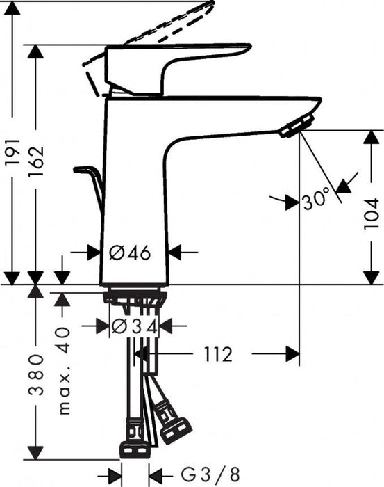 Baterija za lavabo HG TALIS E 110 (71710990) Baterije za lavabo Hansgrohe Madras doo Beograd