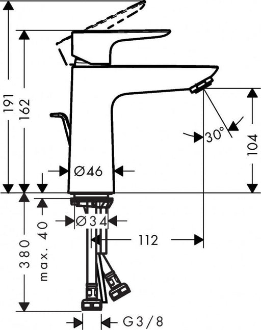 Baterija za lavabo HG TALIS E 110 (HG71710990) Baterije za lavabo Hansgrohe HG71710990 Madras doo Beograd