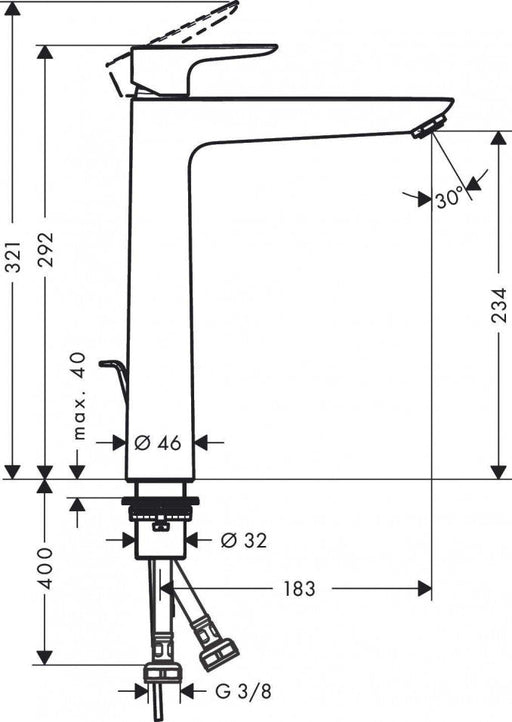 Baterija za lavabo HG TALIS E 240 (HG71716990) Baterije za lavabo Hansgrohe HG71716990 Madras doo Beograd