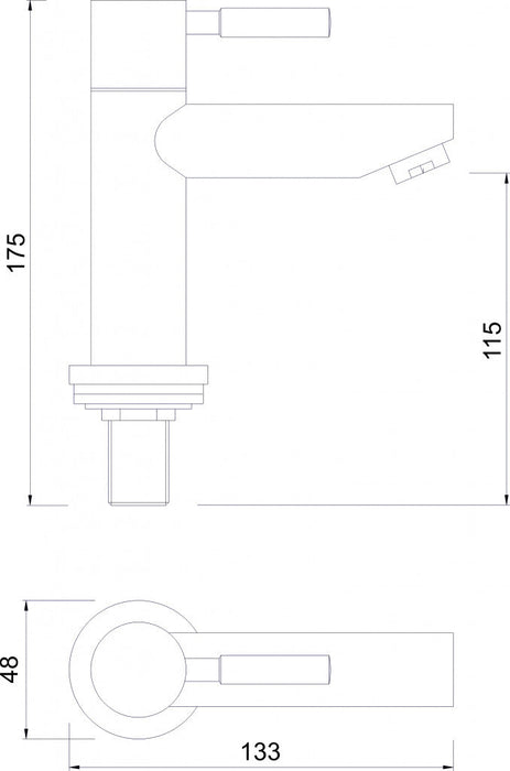 Baterija za lavabo MINOTTI TUBO za hladnu vodu (7850) Baterije za hladnu vodu Minotti 7850 Madras doo Beograd