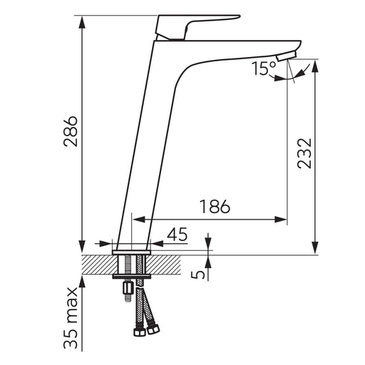 Baterija za lavabo visoka crna Vitto Verdeline BVI2LVL-BL Ferro Baterije za lavabo Ferro BVI2LVL-BL Madras doo Beograd