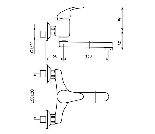 BATERIJA ZA SUDOPERU 150MM PERLA – ROSAN JP321015 Baterije za sudoperu Rosan 0107741000 Madras doo Beograd