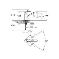 BATERIJA ZA SUDOPERU EUROSMART – GROHE 33281002 Baterije za sudoperu Grohe 0118996020 Madras doo Beograd