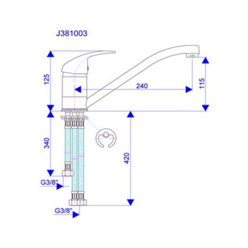 BATERIJA ZA SUDOPERU KING – ROSAN J381003 Baterije za sudoperu Rosan 0100946000 Madras doo Beograd