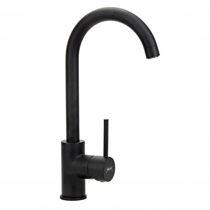 Baterija za sudoperu MINOTTI TUBO DARK ELEGANCE sa 3 cevi labud (6118-3B) Baterije za sudoperu Minotti Madras doo Beograd