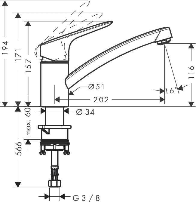 BATERIJA ZA SUDOPERU MYCUBE – HANSGROHE 13814000 Baterije za sudoperu Hansgrohe 0123092000 Madras doo Beograd