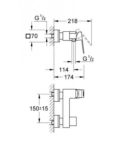 Baterija za tuš kabinu GROHE EUROCUBE (GR23145000) Baterije za tuš kabinu Grohe GR23145000 Madras doo Beograd