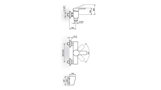 BATERIJA ZA TUŠ KABINU ROSAN JB37101 Baterije za tuš kabinu Rosan JB37101 Madras doo Beograd