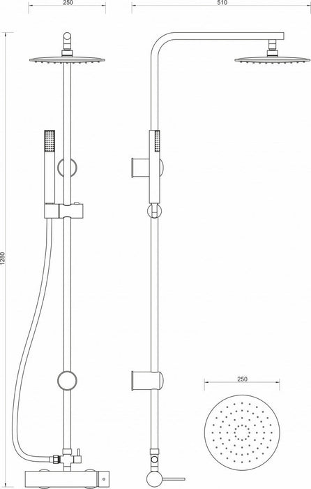 Baterija za tuš MINOTTI TUBO sa komplet usponskim tušem (MUT-065/6113NC) Baterije Minotti MUT-065/6113NC Madras doo Beograd