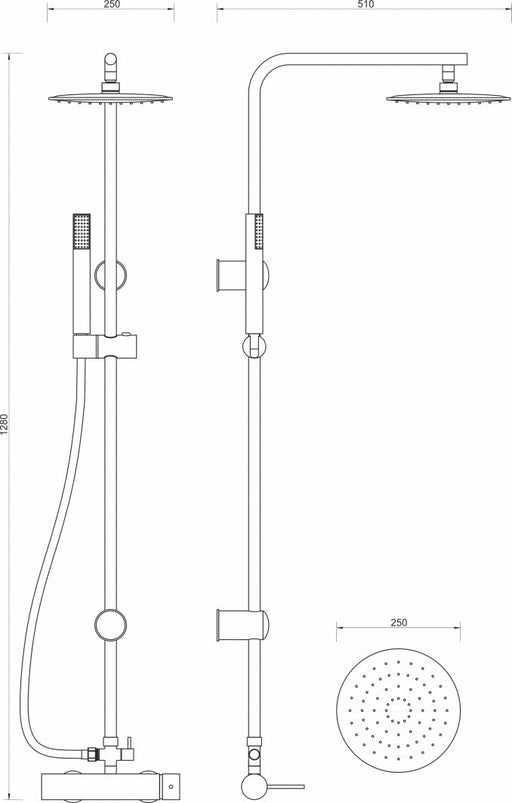 Baterija za tuš MINOTTI TUBO sa komplet usponskim tušem (MUT-065/6113NC) Baterije Minotti MUT-065/6113NC Madras doo Beograd