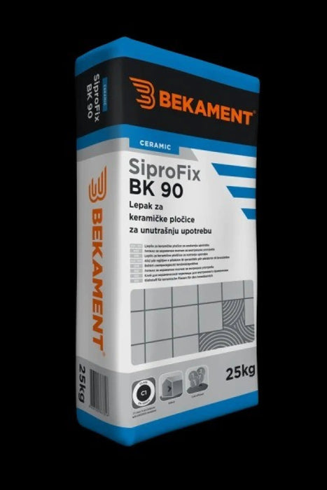 Bekament SiproFix BK 90 25kg - CENA VAŽI ZA PALETNU KUPOVINU (48 KOM) Lepak za pločice Bekament Madras doo Beograd