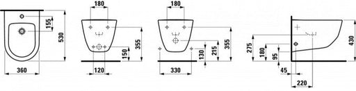 Bide konzolni Laufen PRO new (LA8309520003021) Konzolni bidei Laufen LA8309520003021 Madras doo Beograd