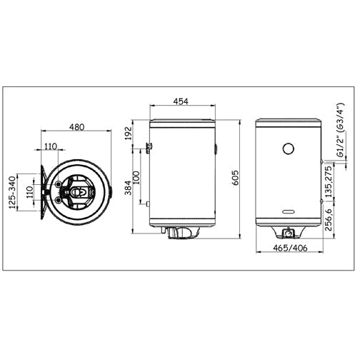 BOJLER 50L VERTIKALNI HYDRA MB 50 E2i METALAC PROHROM Standardni bojleri Metalac 145538 Madras doo Beograd