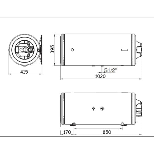 BOJLER 80L HORIZONTALNI HYDRA EZV P80 HD METALAC EMAJLIRANI 111444 Bojleri i oprema Metalac Madras doo Beograd